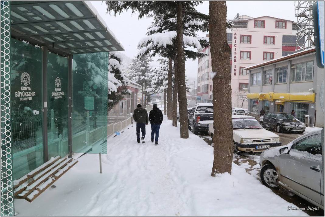 Konya’nın karla kaplı ilçesinden kartpostallık kareler 37